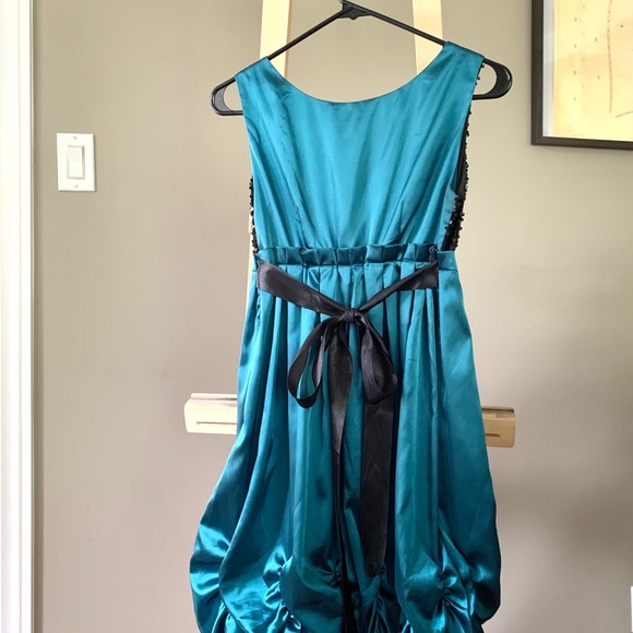 BOBOYUKA - BLACK+TEAL color prom dress - Picture 9 of 11
